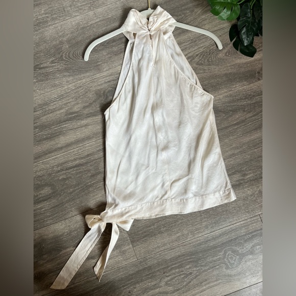 Vince silk sleeveless turtleneck side tie blouse size m - Picture 4 of 10